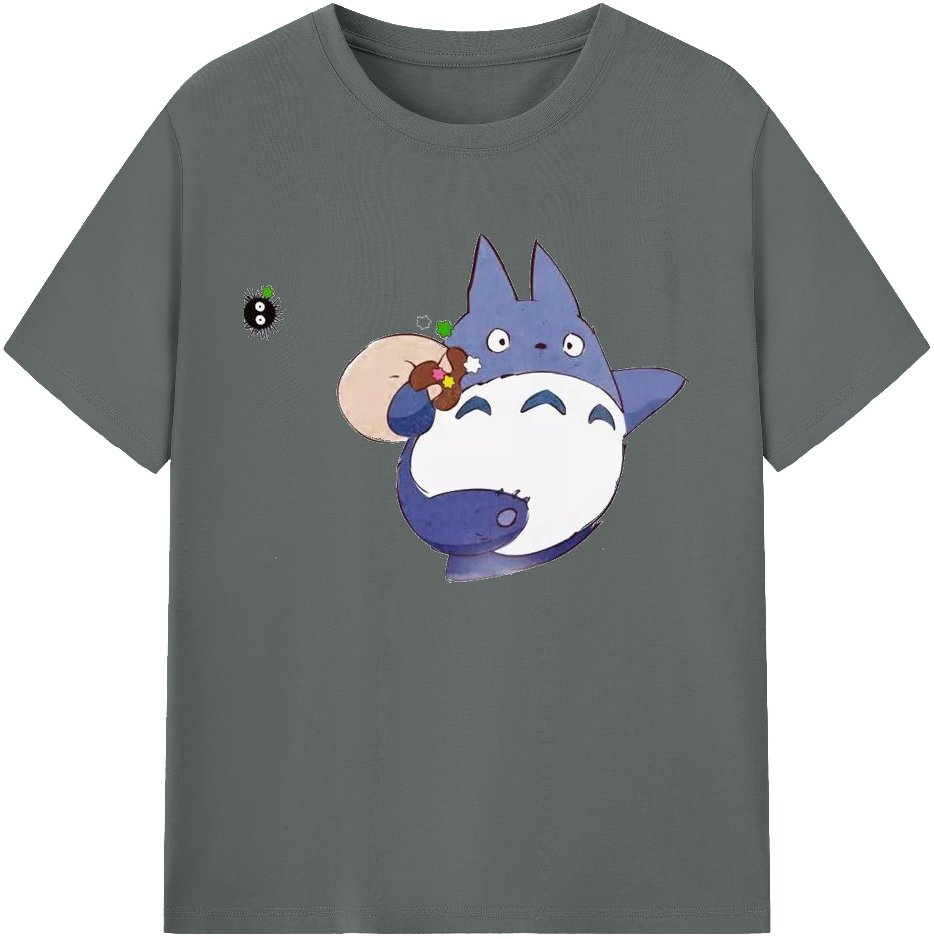 （画像用） となりのトトロ 草壁メイ 草壁サツキ My Neighbor Totoro Satsuki Kusakabe Mei Kusakabe 綿100％ メンズ半袖Tシャツ｜肌触りやわらか＆通気性